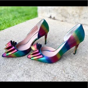 NEW BETSEY JOHNSON PRINCE D'ORSAY PUMPS WOMEN'S SHOES IN RAINBOW